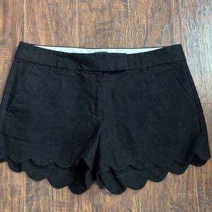 J. Crew Black Scalloped Hem High Waist Shorts